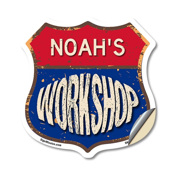 Signmission Noah's Workshop, 18 Inch X 18 Inch, Vinyl Decal - SHI-D-18-489-NOAH