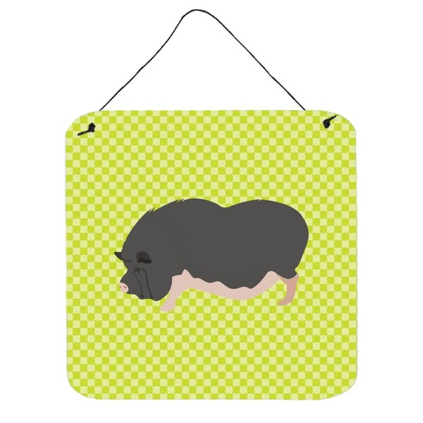 Micasa Vietnamese Pot-Bellied Pig Green Wall or Door Hanging Prints6 x 6 in. - MI225920