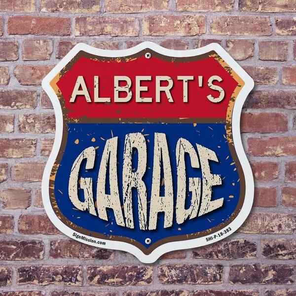Signmission Albert's Garage, 12 Inch X 12 Inch, Plastic Sign - SHI-P-12-383-ALBERT