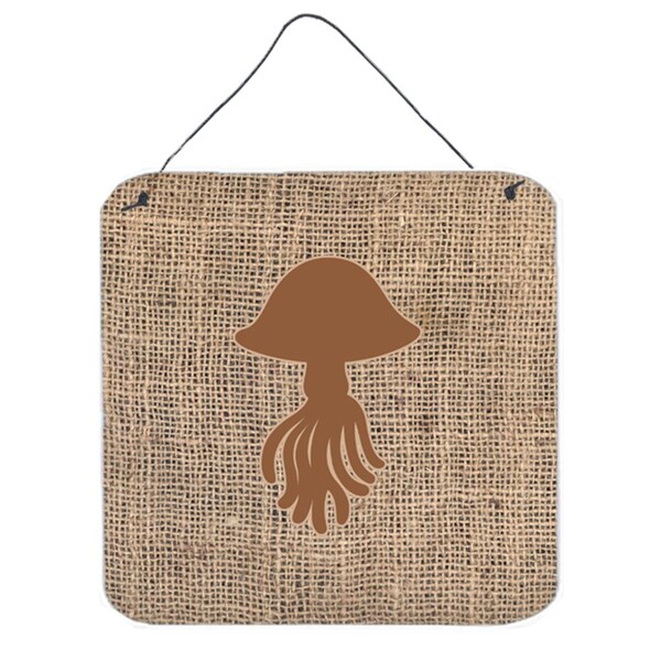 Micasa Jellyfish Burlap And Brown Aluminium Metal Wall Or Door Hanging Prints - MI236080