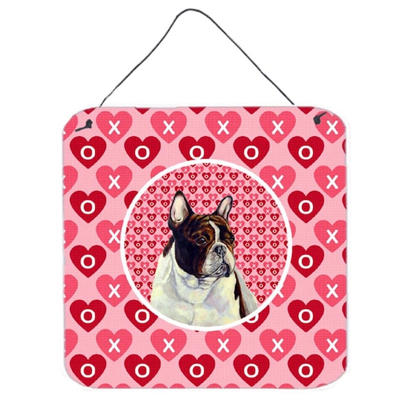 Micasa French Bulldog Valentines Love And Hearts Aluminium Metal Wall Or Door Hanging Prints - MI232860