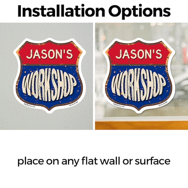Signmission Jason's Workshop, 6 inch X 6 inch, Vinyl Decal, 5PK - SHI-D-5PACK-6-489-JASON