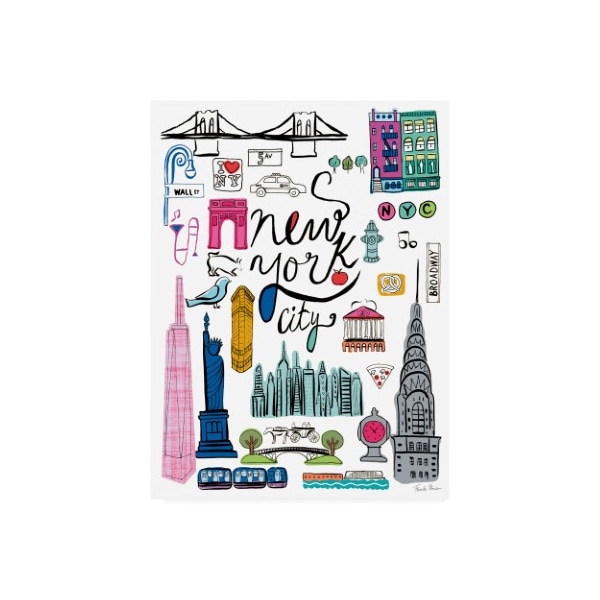 Trademark Fine Art Farida Zaman 'Travel NYC White' Canvas Art, 35x47 - WAP11954-C3547GG