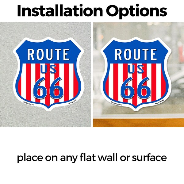 Signmission Route Us 66, 6 inch X 6 inch, Vinyl Decal, 2PK - SHI-D-2PACK-6-480