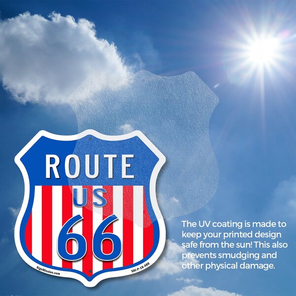 Signmission Route Us 66, 6 inch X 6 inch, Vinyl Decal, 2PK - SHI-D-2PACK-6-480