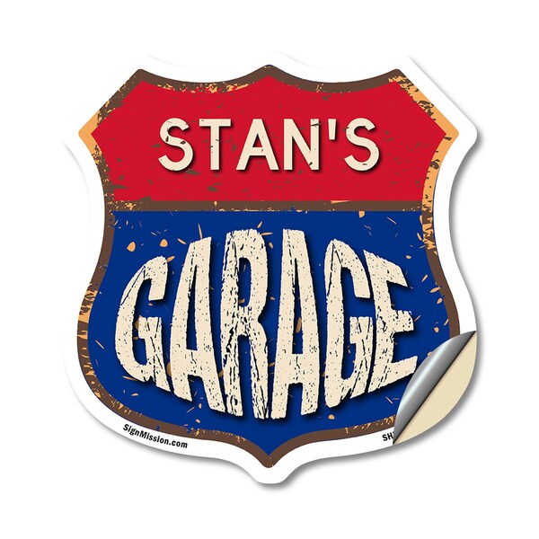 Signmission Stan's Garage, 18 Inch X 18 Inch, Vinyl Decal - SHI-D-18-383-STAN