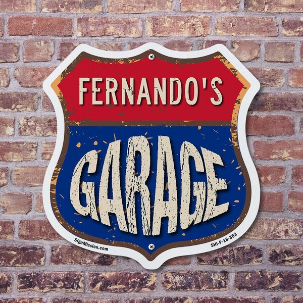Signmission Fernando's Garage, 18 inch X 18 inch, Plastic Sign, 2PK - SHI-P-2PACK-18-383-FERNANDO
