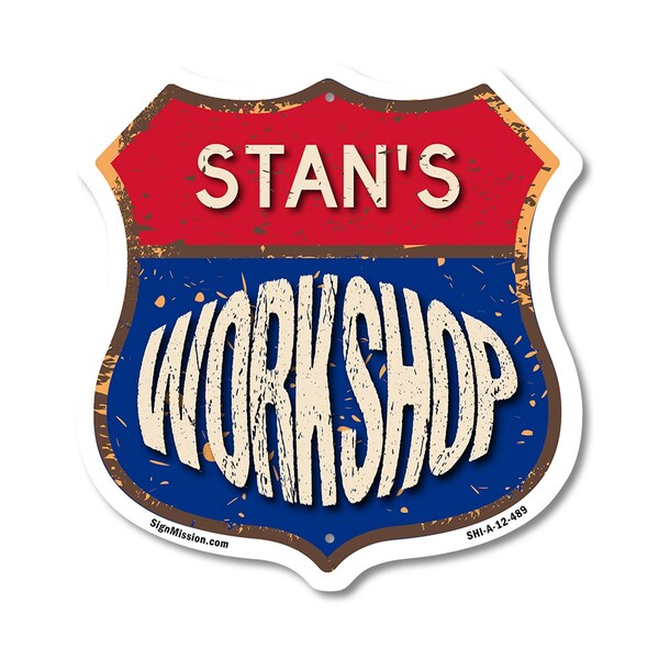 Signmission Stan's Workshop, 12 Inch X 12 Inch, Aluminum Metal Sign - SHI-A-12-489-STAN