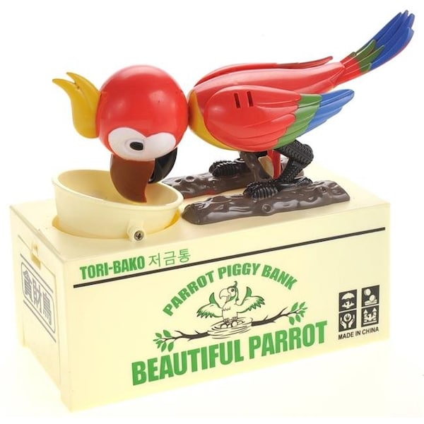 Azimport Azimport MPT501 Red Cute Parrot Piggy Bank - Red - MPT501 RED