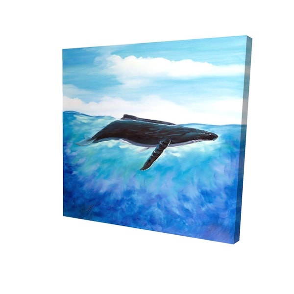 Fondo 16 x 16 in. Blue Whale-Print on Canvas - FO2793352