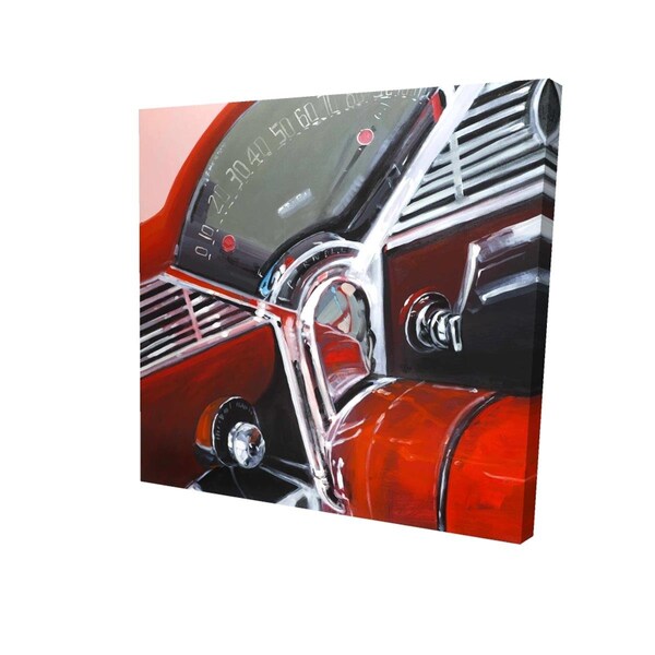Fondo 16 x 16 in. Vintage Red Car Dashboard-Print on Canvas - FO3337949