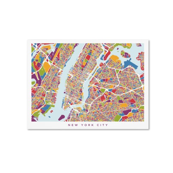 Trademark Fine Art Michael Tompsett 'New York City Street Map V' Canvas Art, 14x19 - MT01420-C1419GG