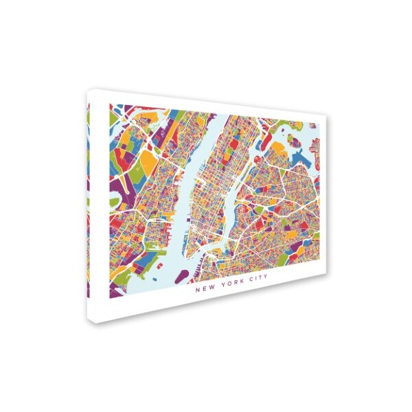 Trademark Fine Art Michael Tompsett 'New York City Street Map V' Canvas Art, 14x19 - MT01420-C1419GG