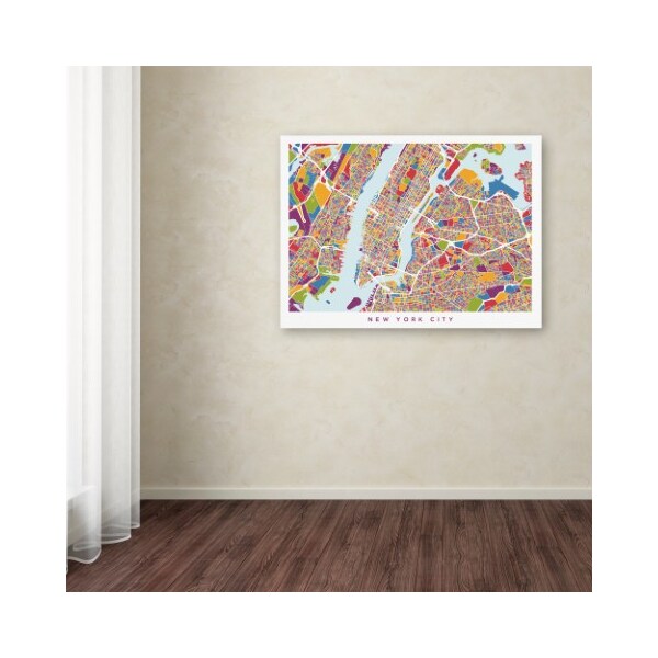 Trademark Fine Art Michael Tompsett 'New York City Street Map V' Canvas Art, 14x19 - MT01420-C1419GG