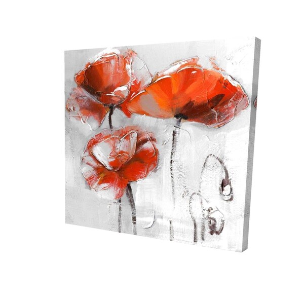 Fondo 16 x 16 in. Red Flowers-Print on Canvas - FO2788096