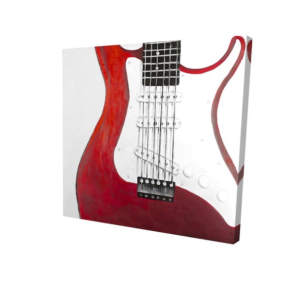 Begin Home Decor 16 x 16 in. Red Electric Guitar-Print on Canvas - 2080-1616-MU31