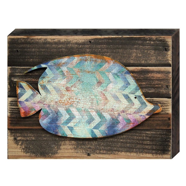 Designocracy Tropical Fish Art on Board Wall Decor - 9853718