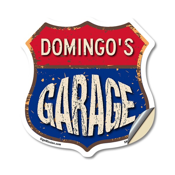 Signmission Domingo's Garage, 12 Inch X 12 Inch, Vinyl Decal - SHI-D-12-383-DOMINGO