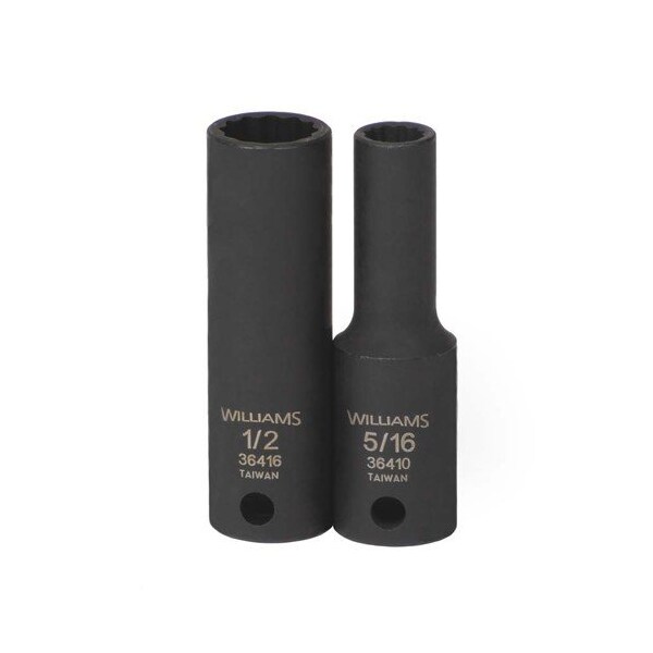 Williams Socket, 2 1/2 Inch OAL, Deep, 3/8 Inch Dr, 1 Inch Size - JHW36432