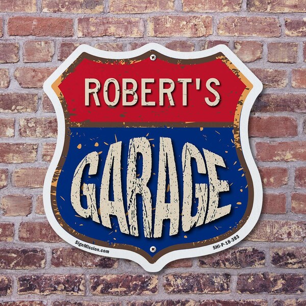 Signmission Robert's Garage, 12 inch X 12 inch, Aluminum Metal Sign, 5PK - SHI-A-5PACK-12-383-ROBERT