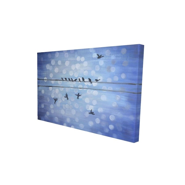 Fondo 20 x 30 in. Birds on A Wire with A Clear Blue Sky-Print on Canvas - FO2792612