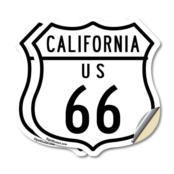 Signmission California Route Marker Shield Sign Us 6, 6 inch X 6 inch, Vinyl Decal, 2PK - SHI-D-2PACK-6-371