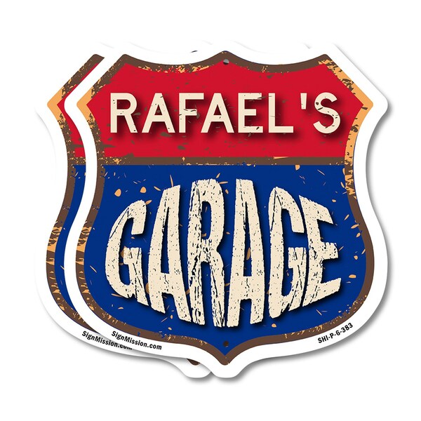 Signmission Rafael's Garage, 6 inch X 6 inch, Plastic Sign, 2PK - SHI-P-2PACK-6-383-RAFAEL