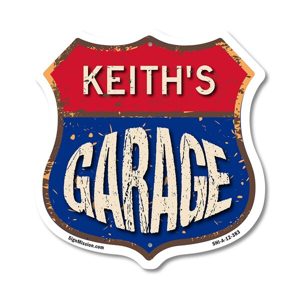 Signmission Keith's Garage, 12 Inch X 12 Inch, Aluminum Metal Sign - SHI-A-12-383-KEITH