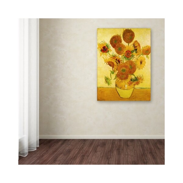 Trademark Fine Art Vincent Van Gogh 'Vase with Sunflowers' Canvas Art, 35x47 - M238-C3547GG