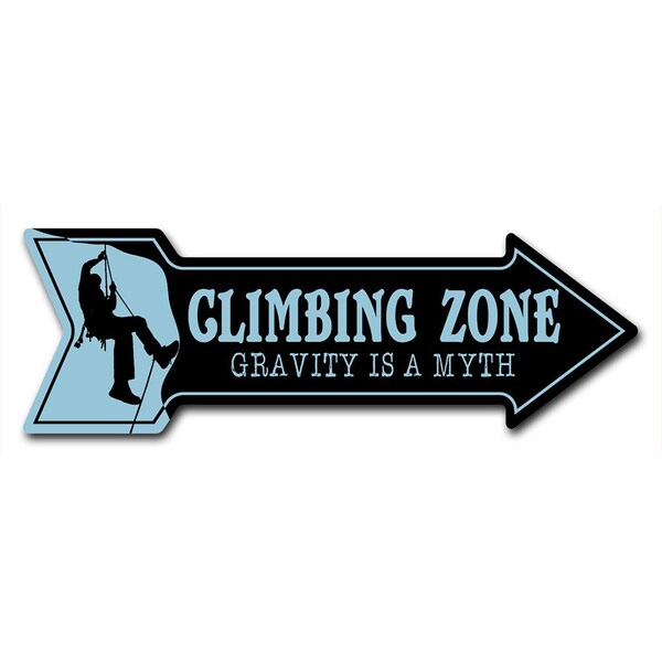 Signmission Climbing Zone Arrow Decal Funny Home Decor 18in Wide - D-A-999912