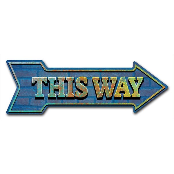 Signmission This Way Arrow Decal Funny Home Decor 18in Wide - D-A-999571