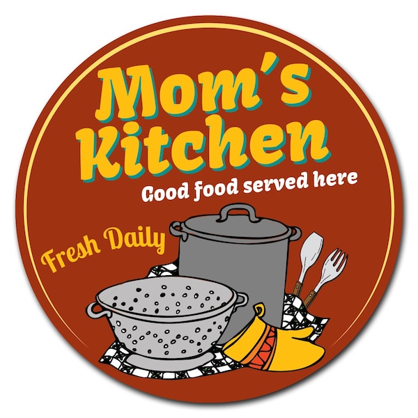 Signmission Moms Kitchen Circle Corrugated Plastic Sign - C-16-CIR-WS-MOMS KITCHEN