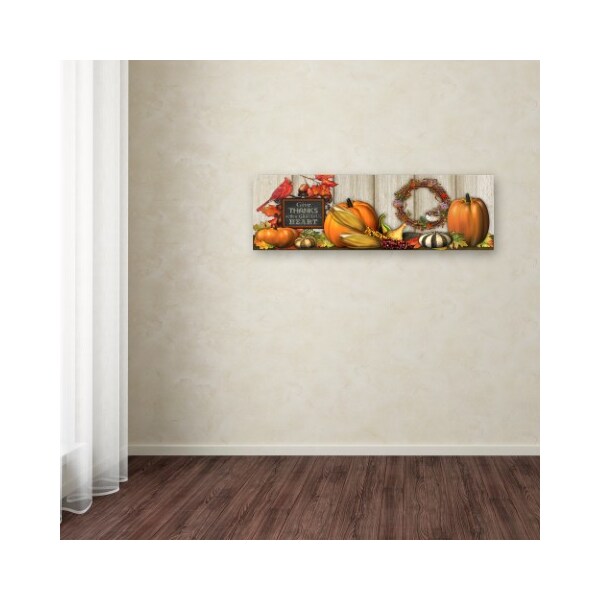 Trademark Fine Art Jean Plout 'Give Thanks with a Grateful Heart' Canvas Art, 8x24 - ALI17286-C824GG