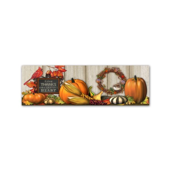 Trademark Fine Art Jean Plout 'Give Thanks with a Grateful Heart' Canvas Art, 8x24 - ALI17286-C824GG