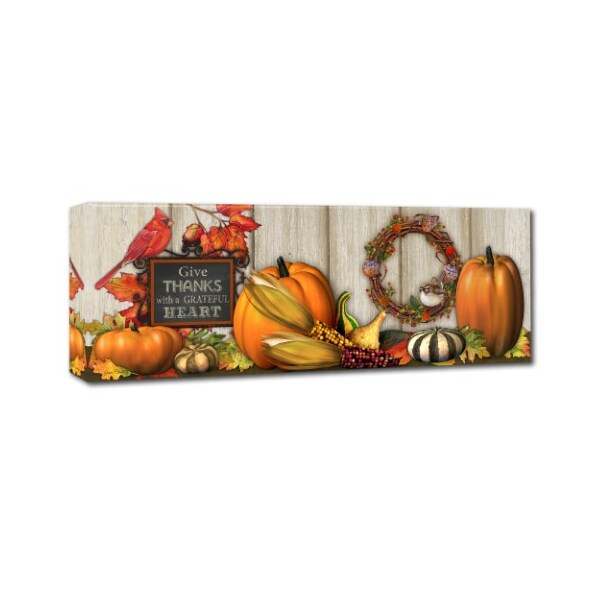 Trademark Fine Art Jean Plout 'Give Thanks with a Grateful Heart' Canvas Art, 8x24 - ALI17286-C824GG