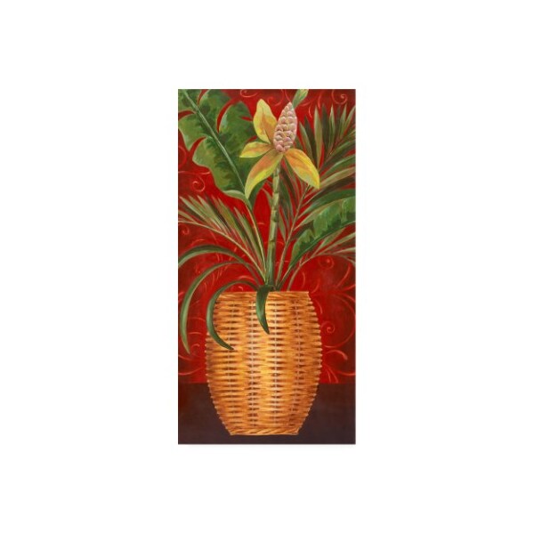 Trademark Fine Art Pablo Esteban 'Tropical Flower In Wicker' Canvas Art, 12x24 - ALI46270-C1224GG