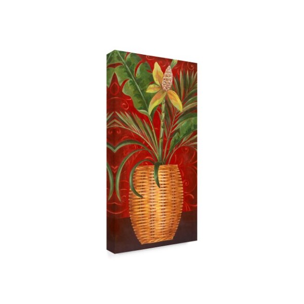 Trademark Fine Art Pablo Esteban 'Tropical Flower In Wicker' Canvas Art, 12x24 - ALI46270-C1224GG