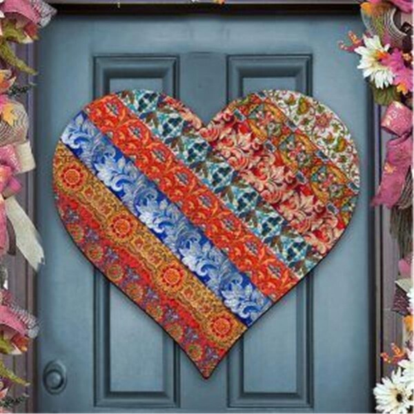 Kd Americana Quilted Heart Door Hanger Wall Decor - KD2128665