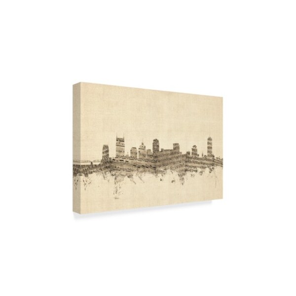Trademark Fine Art Michael Tompsett 'Nashville Tennessee Music Skyline' Canvas Art, 16x24 - MT02123-C1624GG