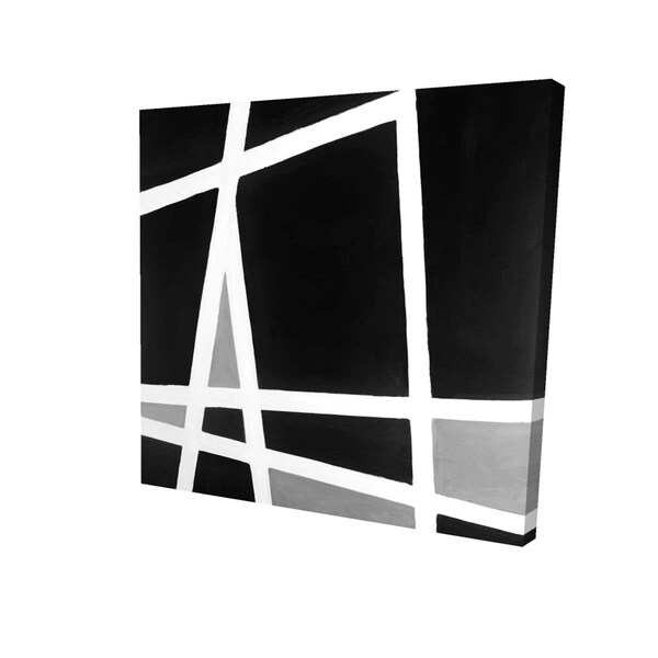 Fondo 16 x 16 in. Black & White Abstract Shapes-Print on Canvas - FO2788297