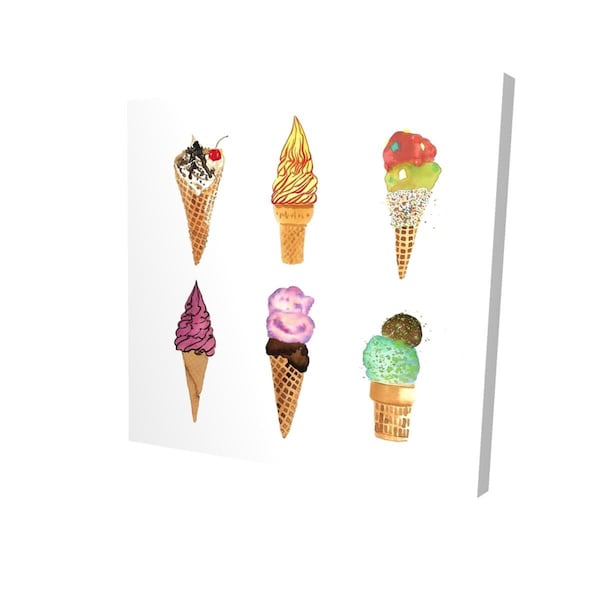 Begin Home Decor 16 x 16 in. Ice Cream Cones-Print on Canvas - 2080-1616-GA114