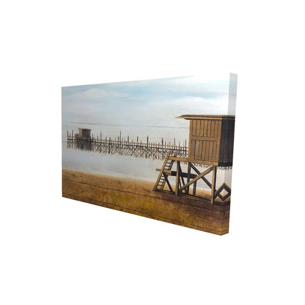 Begin Home Decor 20 x 30 in. Lifeguard Tower At The Beach-Print on Canvas - 2080-2030-CO29