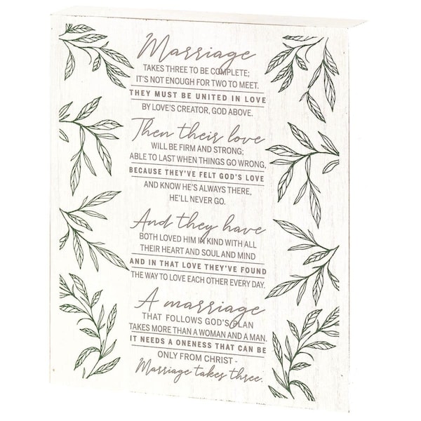 Dicksons PLK MARRIAGE TAKES THREE MDF WHT 8X10 - TPLK810-28