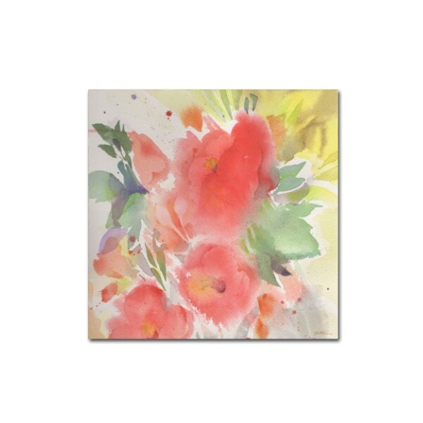 Trademark Fine Art Sheila Golden 'Trio in Red and Coral' Canvas Art, 35x35 - SG5788-C3535GG