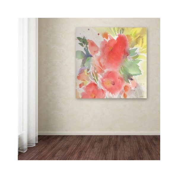 Trademark Fine Art Sheila Golden 'Trio in Red and Coral' Canvas Art, 35x35 - SG5788-C3535GG