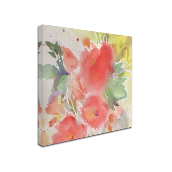 Trademark Fine Art Sheila Golden 'Trio in Red and Coral' Canvas Art, 35x35 - SG5788-C3535GG