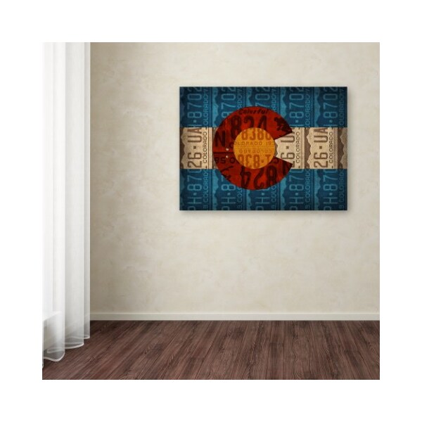 Trademark Fine Art Design Turnpike 'Colorado State Flag License Plates' Canvas Art, 18x24 - ALI11327-C1824GG