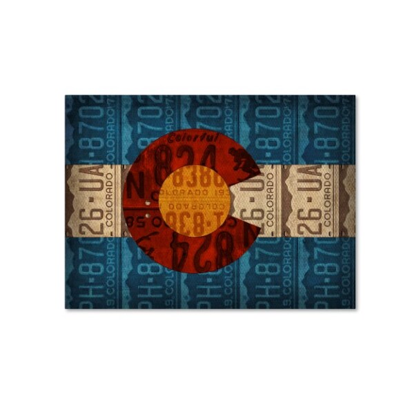 Trademark Fine Art Design Turnpike 'Colorado State Flag License Plates' Canvas Art, 18x24 - ALI11327-C1824GG