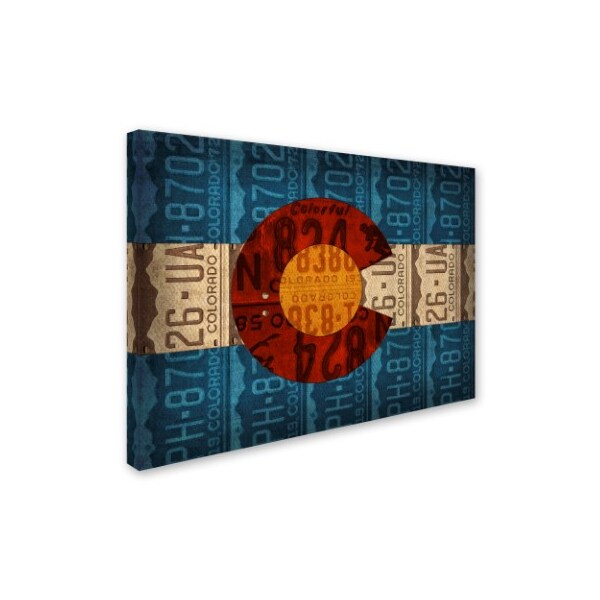 Trademark Fine Art Design Turnpike 'Colorado State Flag License Plates' Canvas Art, 18x24 - ALI11327-C1824GG
