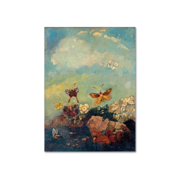Trademark Fine Art Odilon Redon 'Butterflies' Canvas Art, 18x24 - AA01028-C1824GG